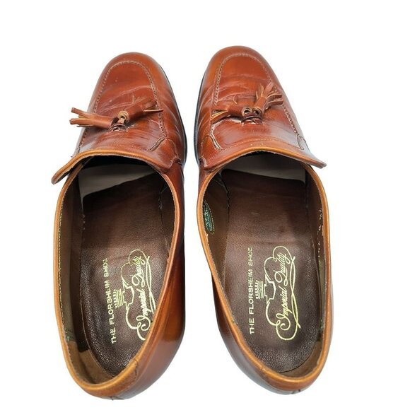 Vintage ‎ 1960's Florsheim Imperial Men's Brown Leather Tassel Loafers  SIZE 7.5 - Picture 7 of 9